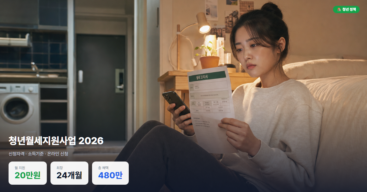 2026 청년월세지원사업 완벽정리 (월 20만원·24개월·신청자격·소득기준)