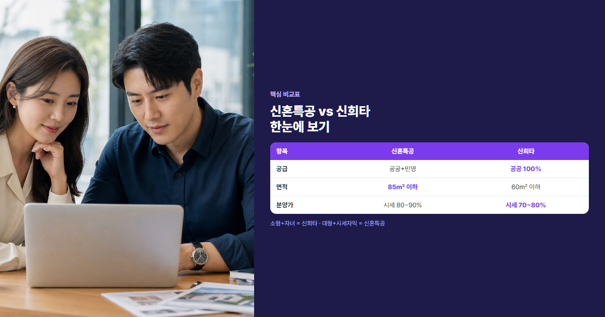 신혼특공 신희타 비교하는 부부