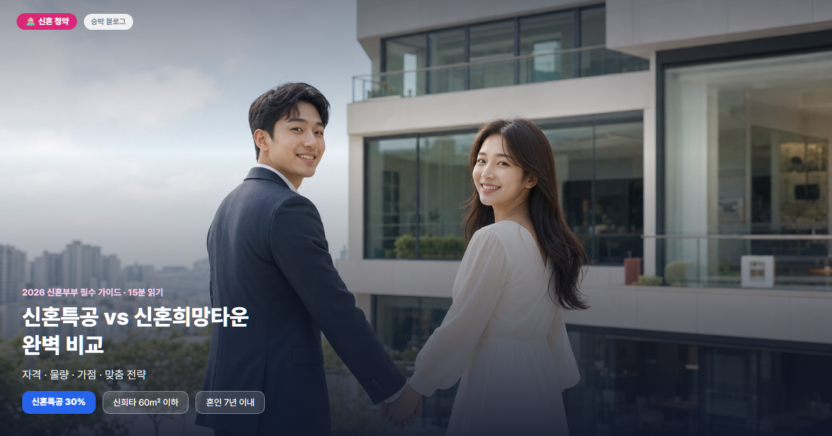 신혼특공 vs 신혼희망타운, 저희 부부는 이렇게 골랐어요