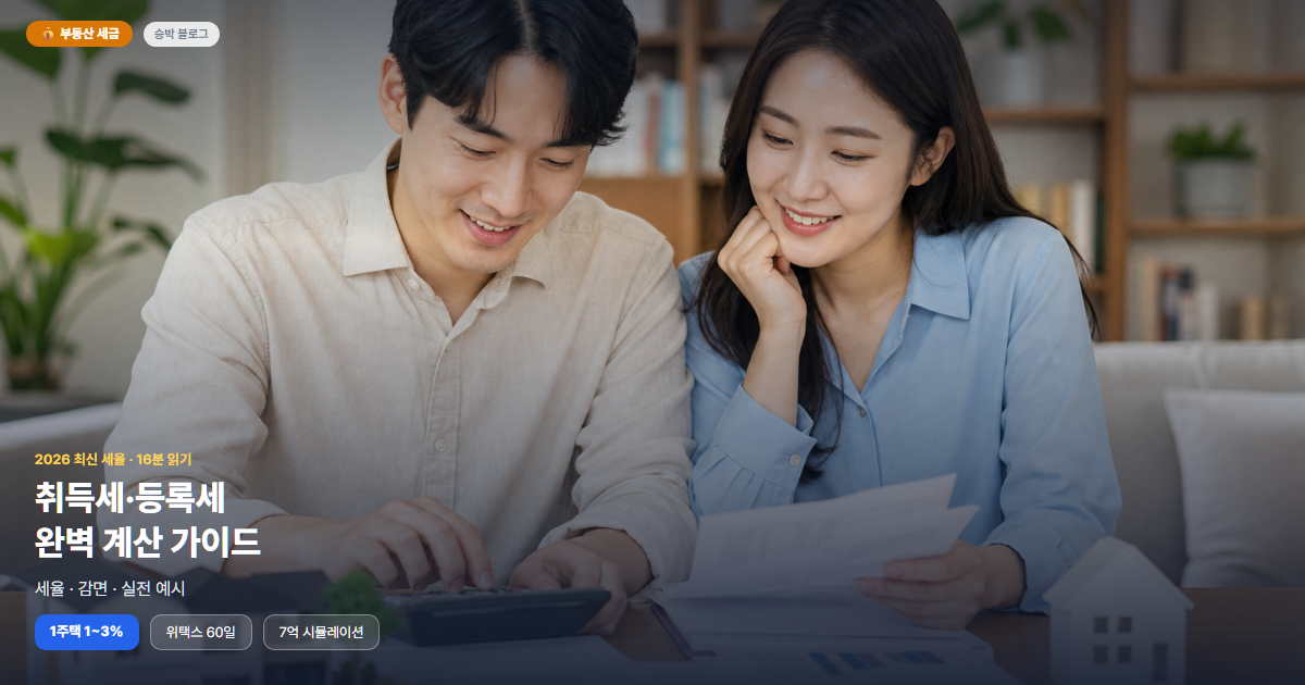 취득세 계산할 때 다들 실수하는 부분 (2026 기준)
