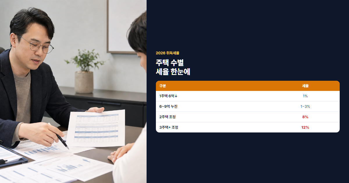 취득세율표 설명받는 상담자