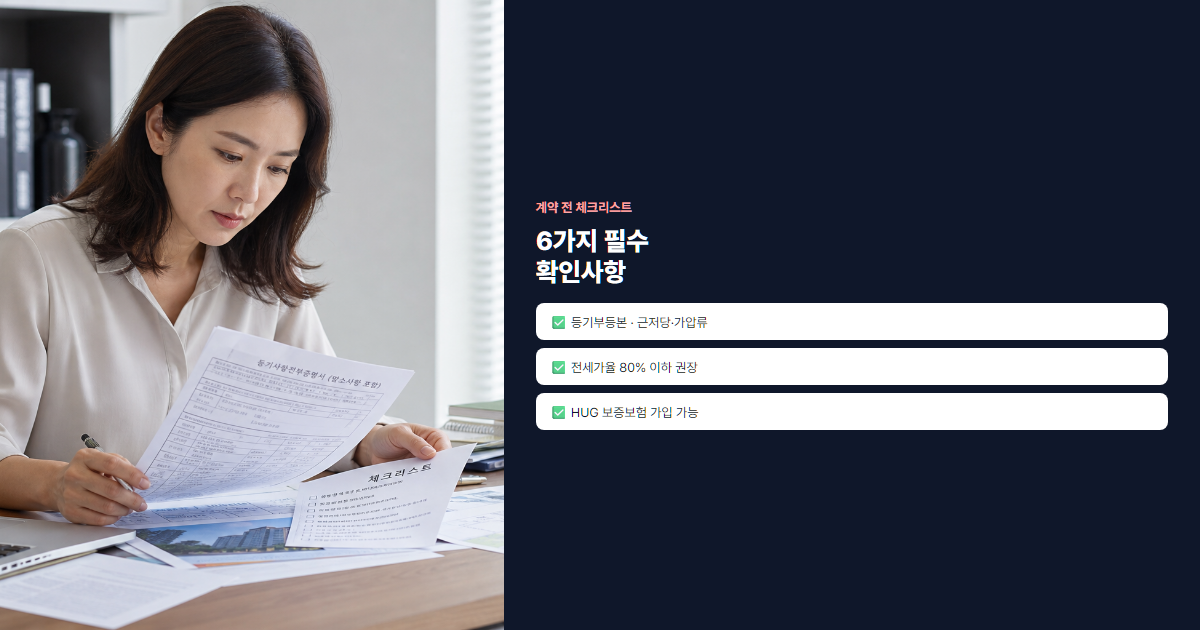 전세사기 예방 체크리스트 확인하는 임차인