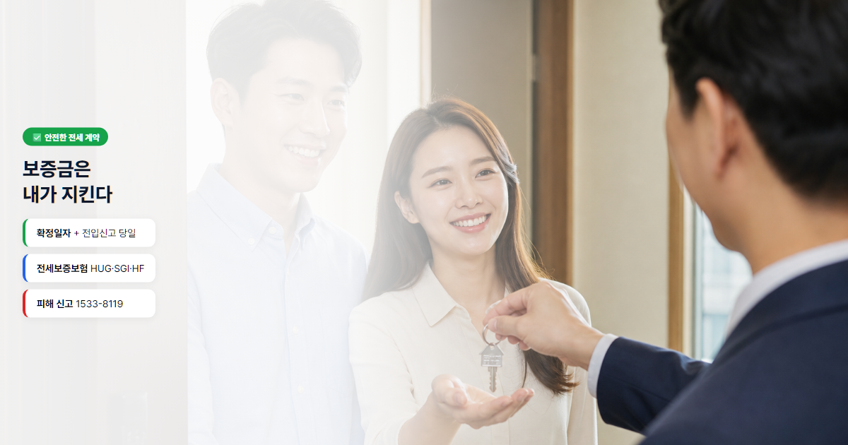 전세 계약 완료하고 열쇠 받는 부부