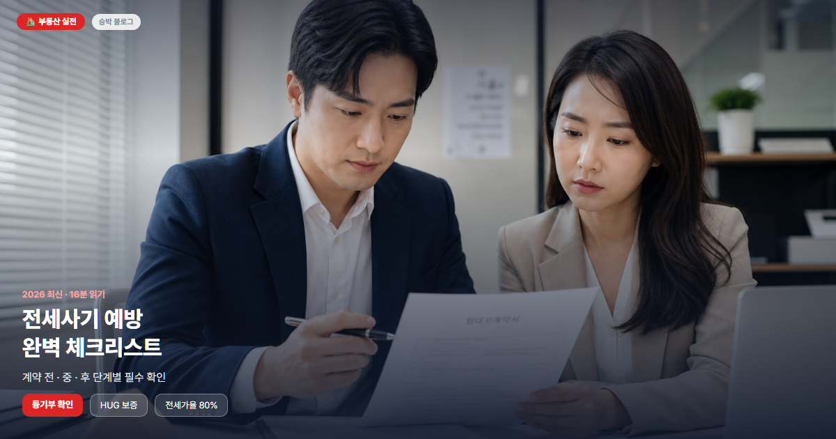 2026 전세사기 예방 완벽 체크리스트 (계약 전·중·후 단계별 필수 확인사항)