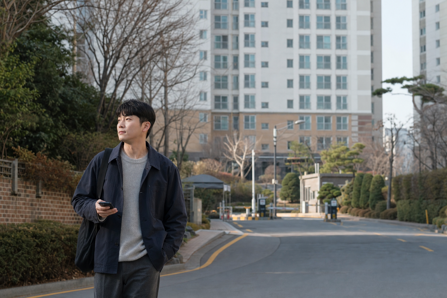 주말에 생활권 아파트를 걸으며 임장하는 모습