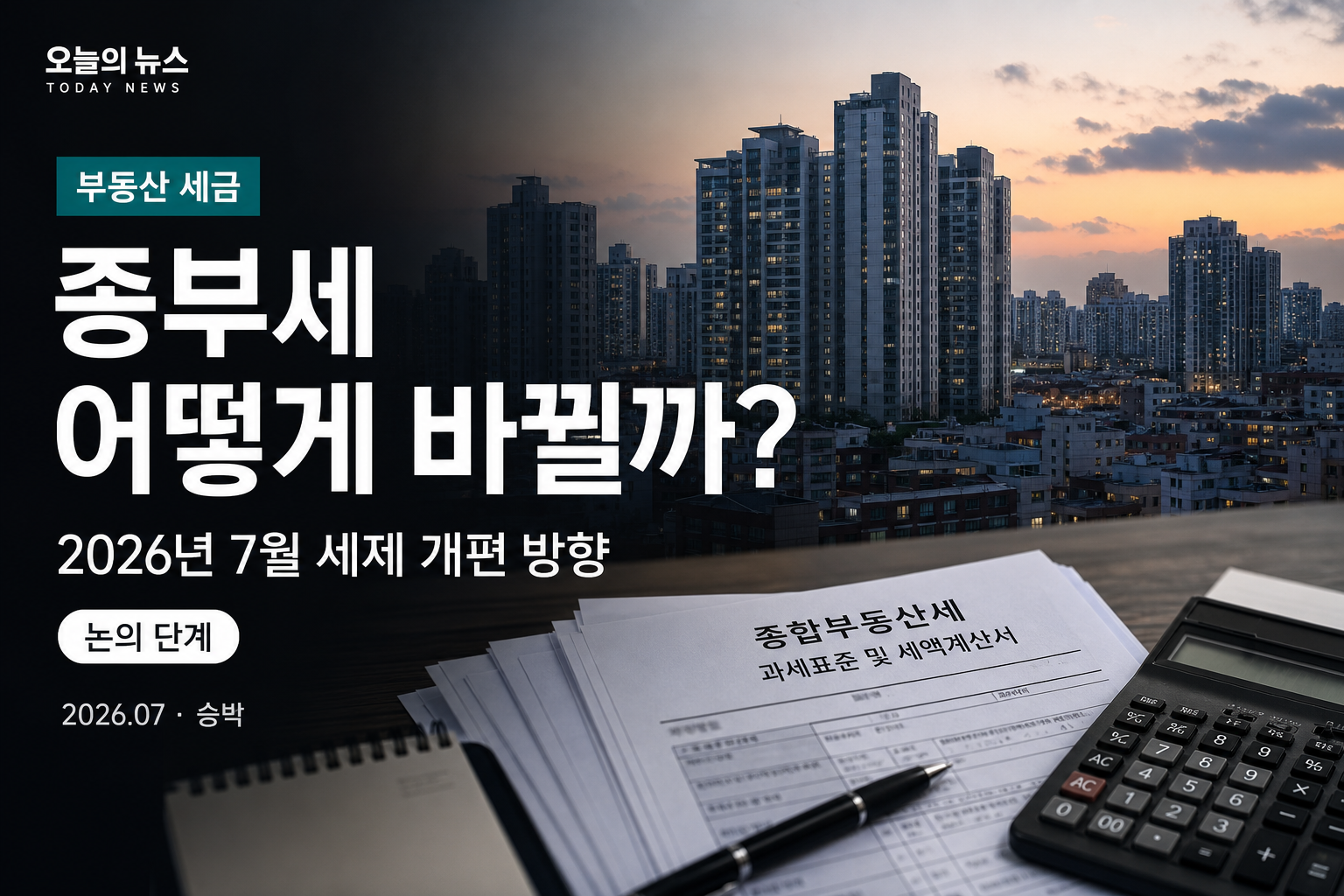 종부세 어떻게 바뀔까? 2026년 7월 세제 개편 방향 총정리