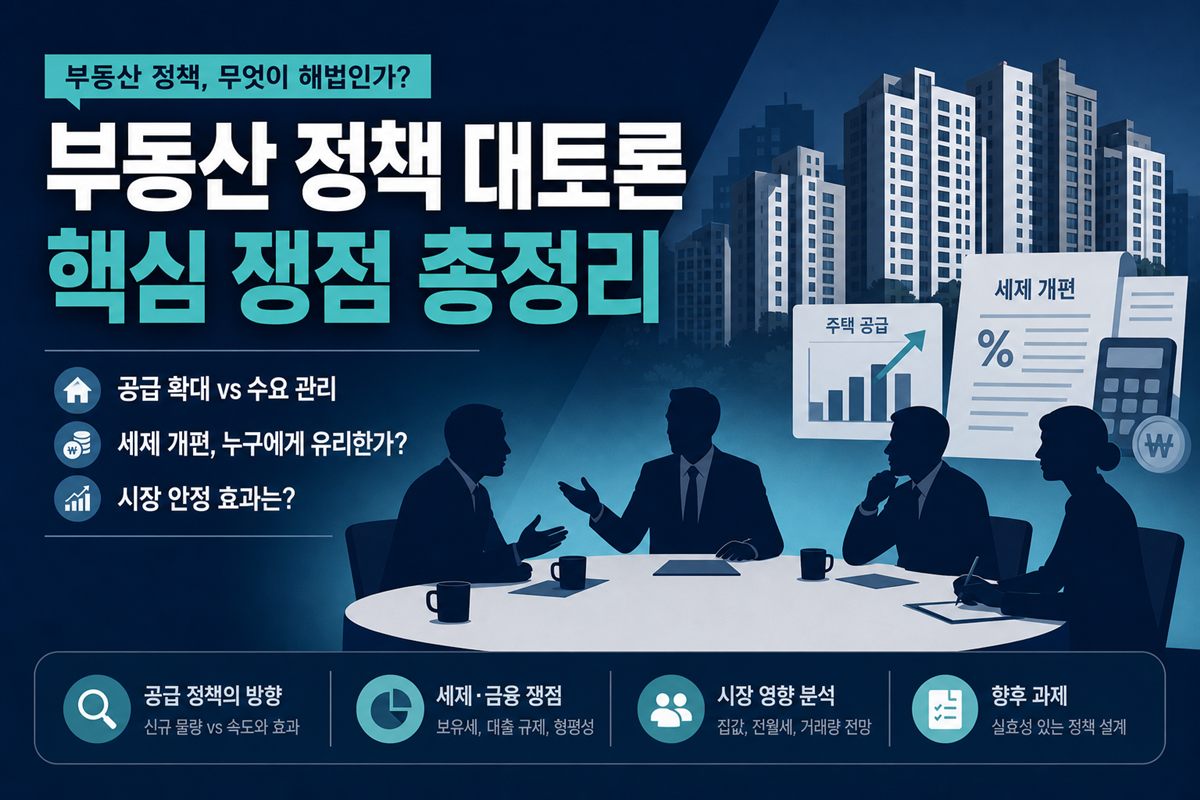 이재명 대통령 부동산 대토론회 총정리 — 보유세·다주택·공급, 무슨 얘기 나왔나 (2026.7.23)