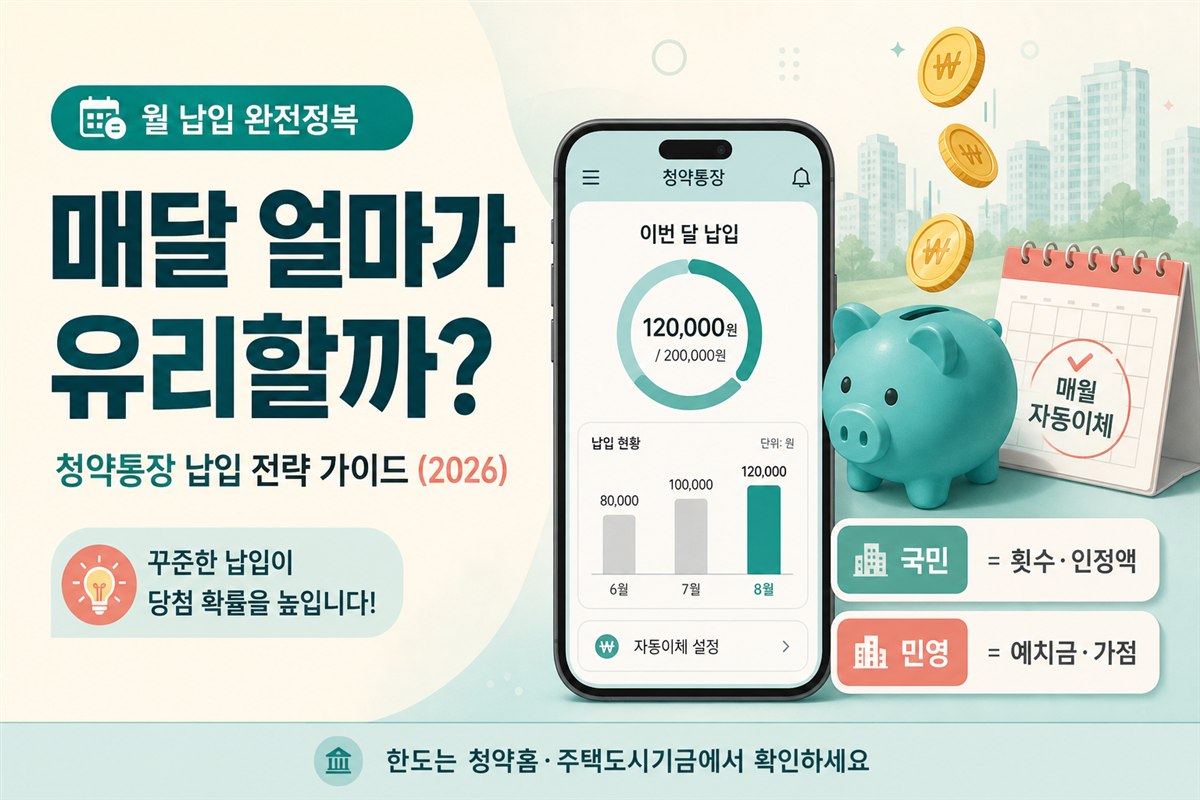 청약통장, 매달 얼마씩 넣어야 유리할까 — 납입금액 완전정복