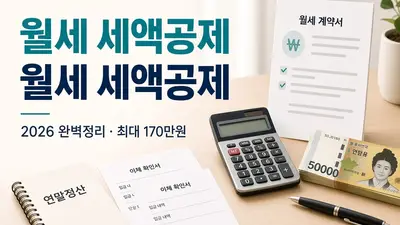 월세 계약서와 통장 이체내역을 보며 연말정산을 준비하는 모습